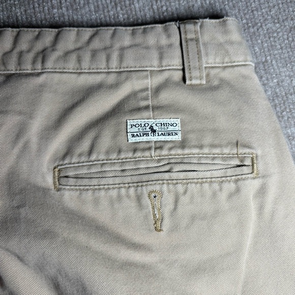 Polo Ralph Lauren Polo Chino Pants Khaki 34x34 100% Cotton - Picture 15 of 16